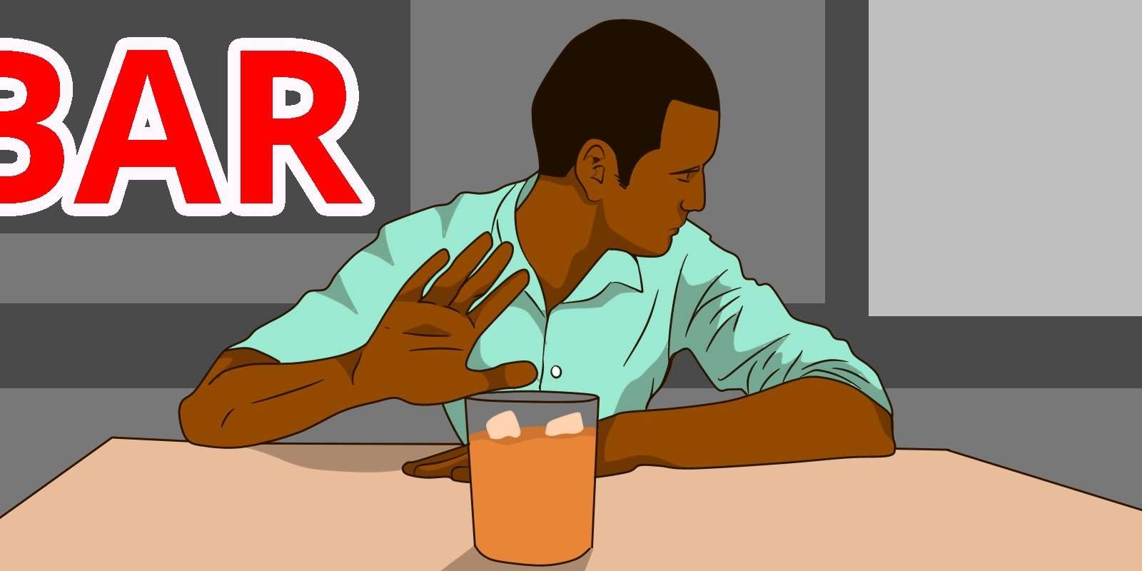 homme refuse alcool fête